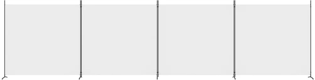 Biombo com 4 painéis 698x180 cm tecido branco