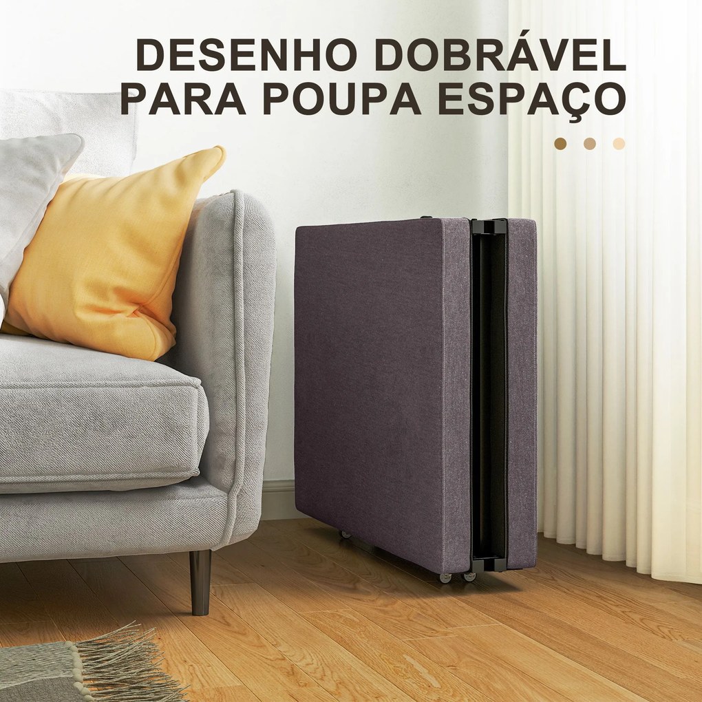 Cama Dobrável 70x180 cm com Colchão de Espuma Cama Dobrável com Encost
