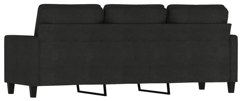 Sofá de 3 lugares tecido 180 cm preto