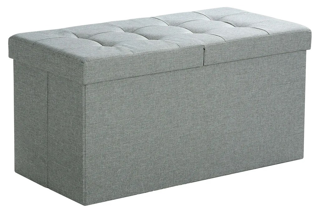 Banco c/ arrumação 80 L, tampa com dobradiça lateral, 76 x 38 x 38 cm, cor cinzento