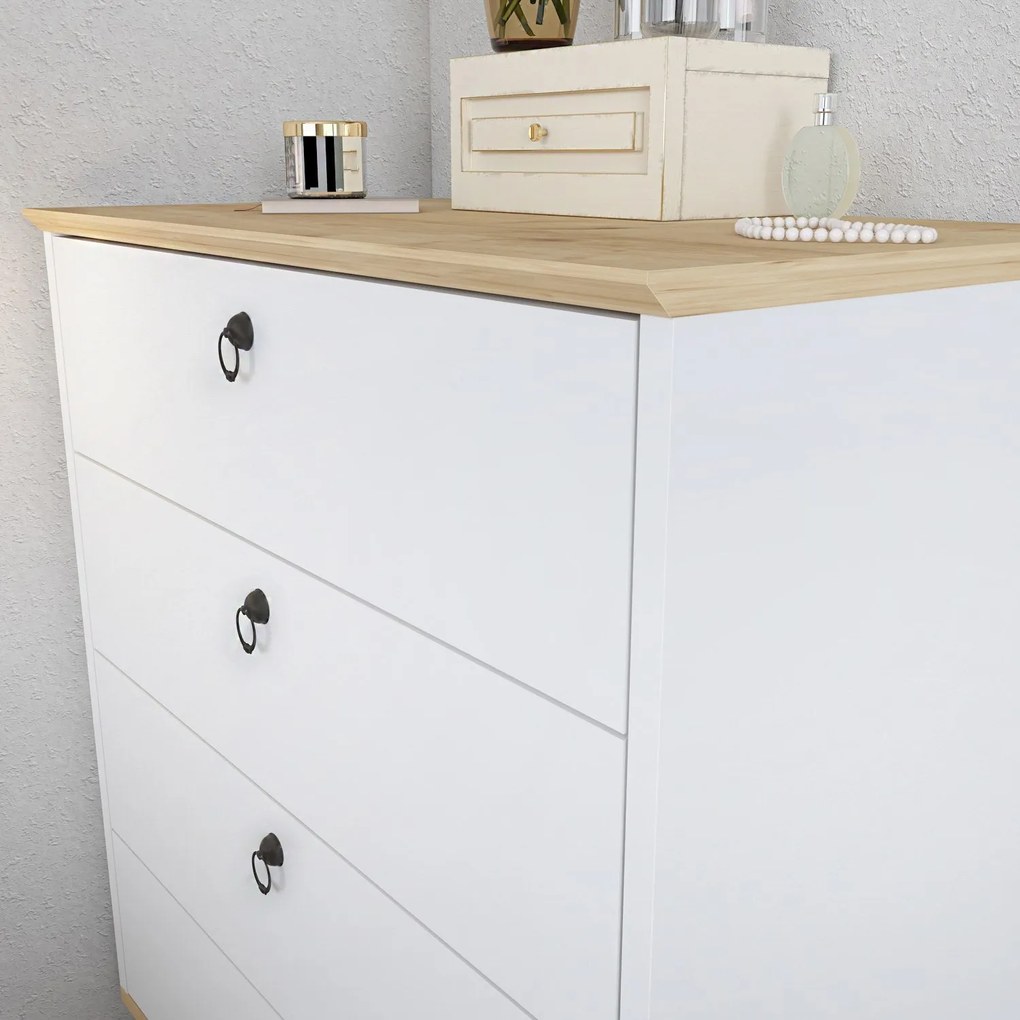 Cômoda Sahra – Branco Carvalho – 72x83,1x42 cm