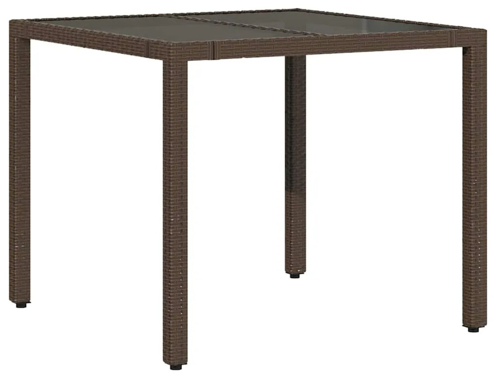 3 pcs conjunto bistrô de jardim c/ almofadões vime PE castanho