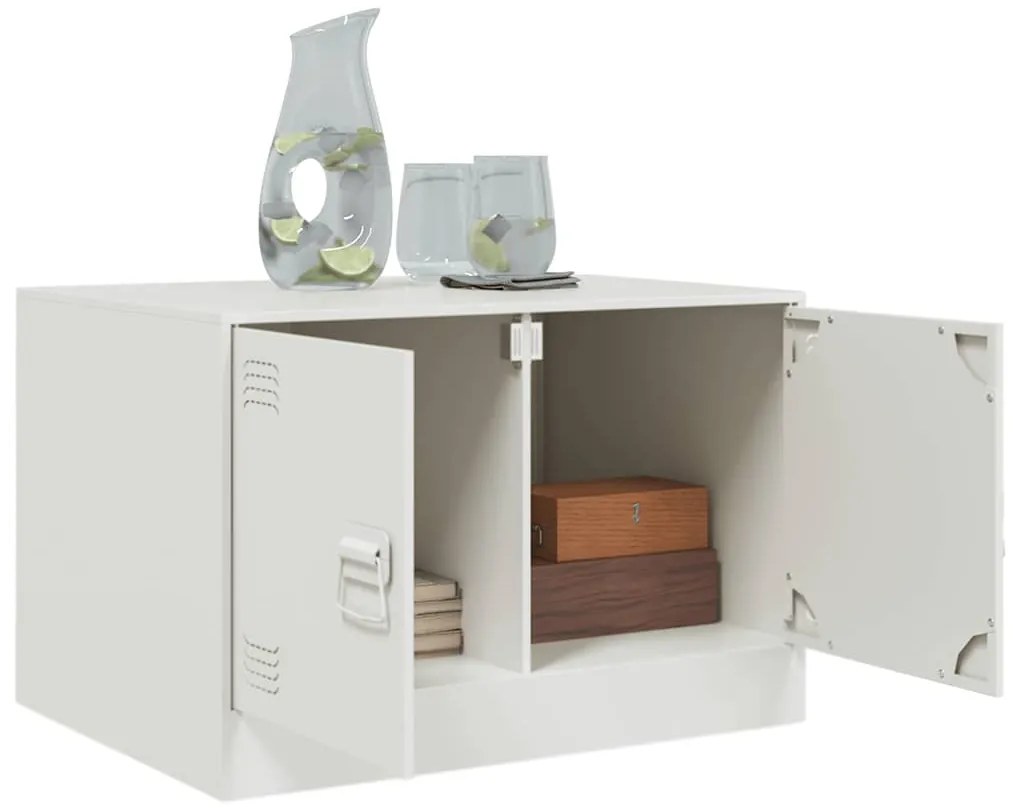 Mesa de centro 67x50x44 cm aço branco
