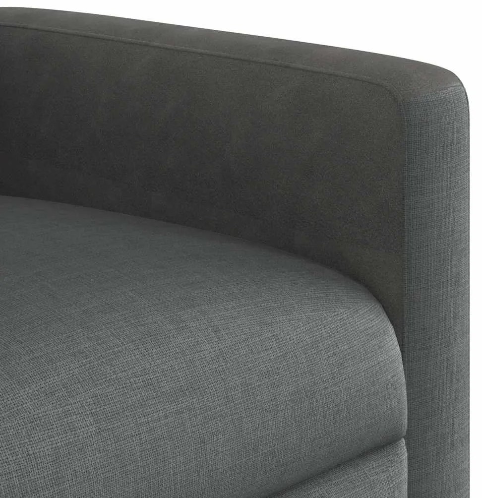 Poltrona de massagens reclinável tecido cinzento-escuro