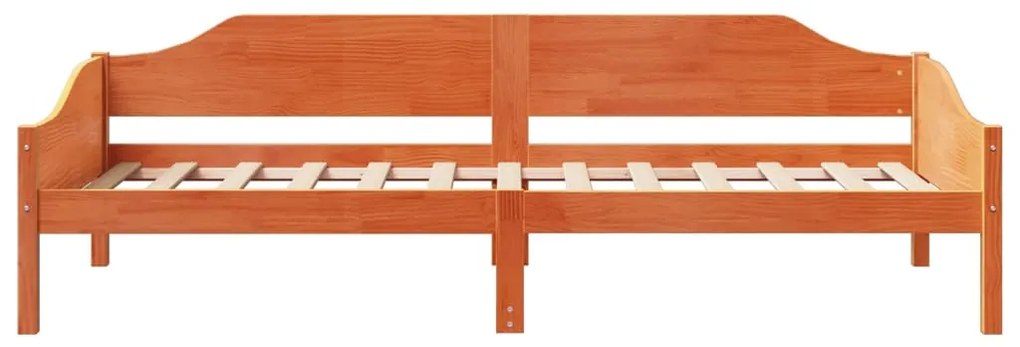 Cama sem colchão 90x190 cm madeira de pinho maciça castanho-mel