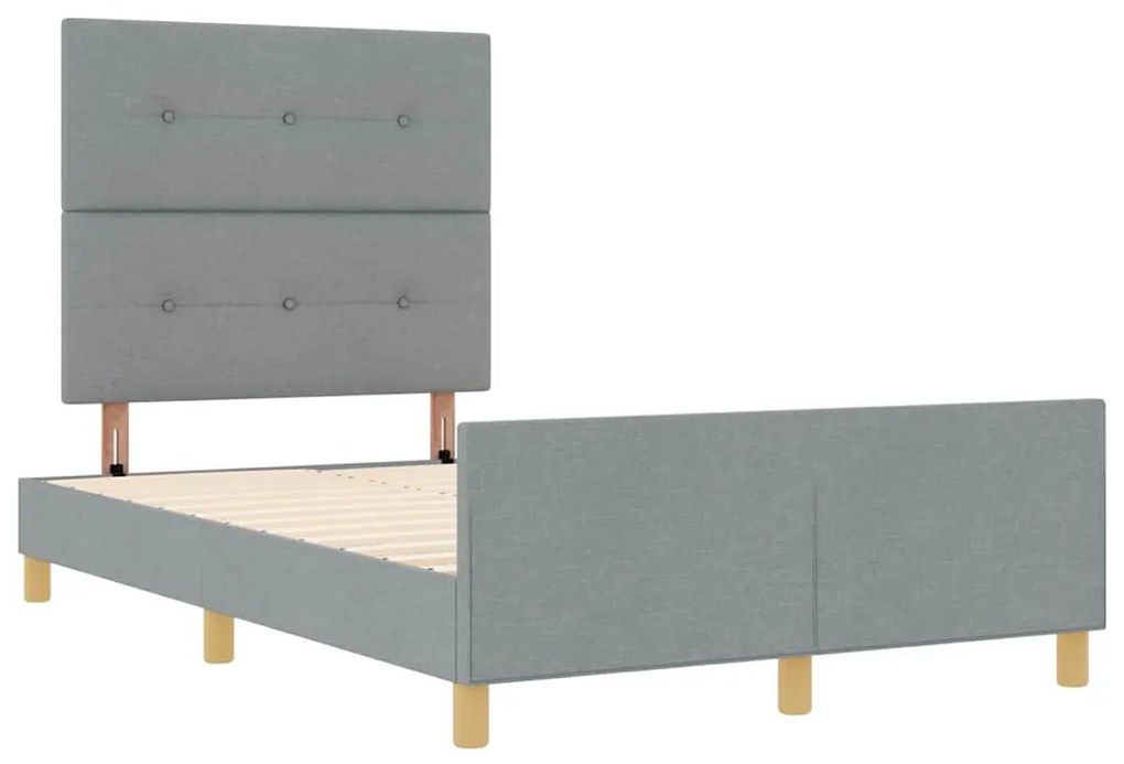 Estrutura de Cama Cinza Claro 120x200 cm Tecido