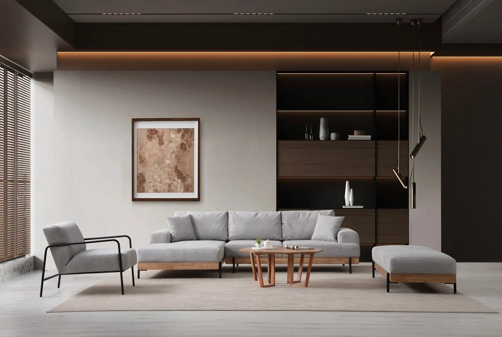 Sofá de Canto Eti – Cinzento – 170 x 280 cm
