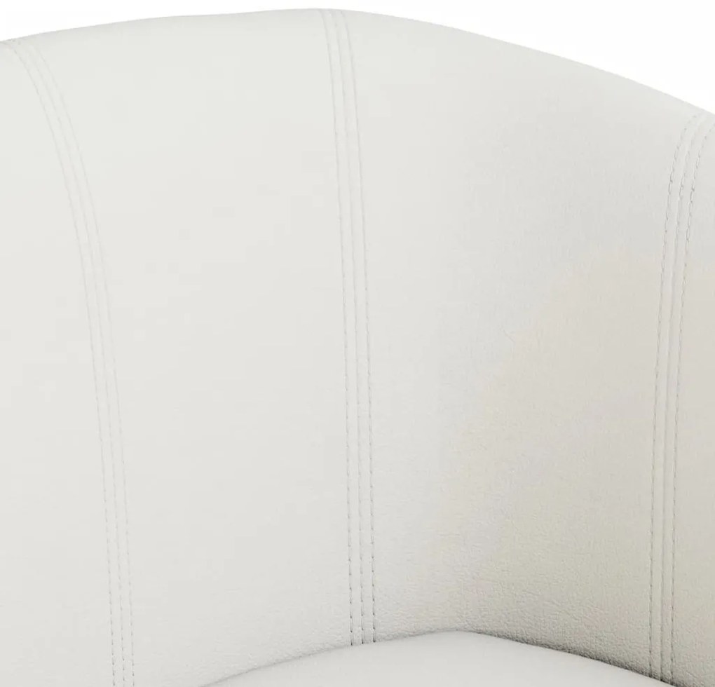 Poltrona com apoio de pés couro artificial branco