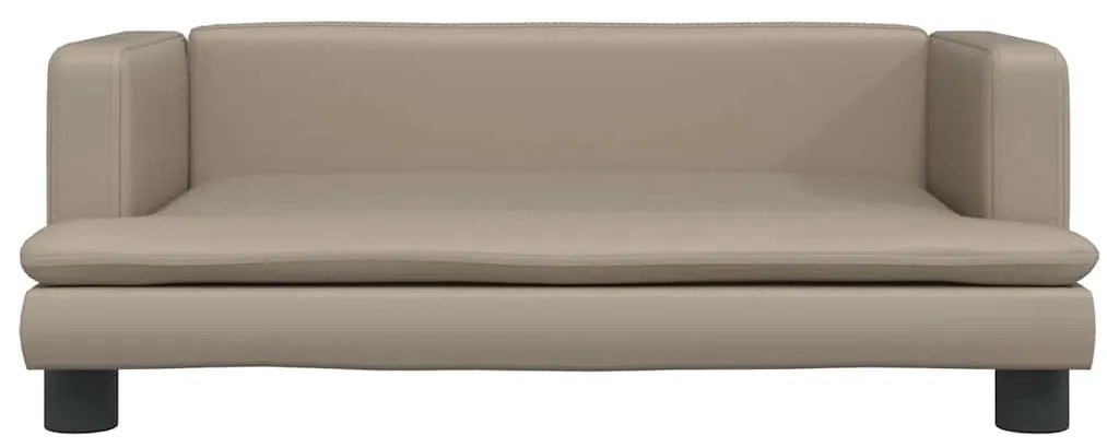 Cama para cães 80x45x30 cm couro artificial cappuccino