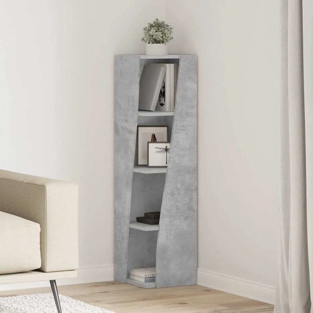 vidaXL Armário de canto Cinzento 27,5x27x102cm Madeira processada