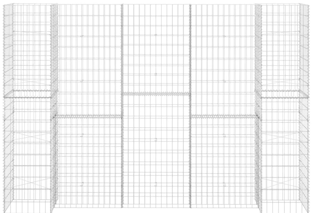 Gabião em forma de H fio de aço 260x40x200 cm