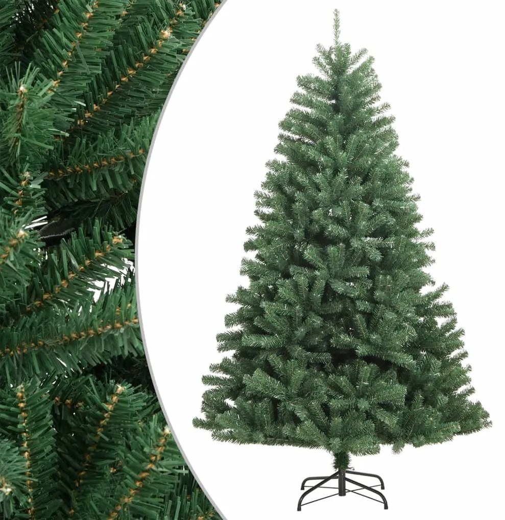 356767 vidaXL Árvore de Natal artificial articulada com suporte 180 cm verde