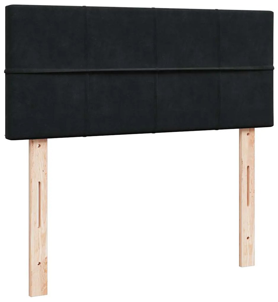 Estrutura de cama otomana com colchão 120x200 cm veludo preto