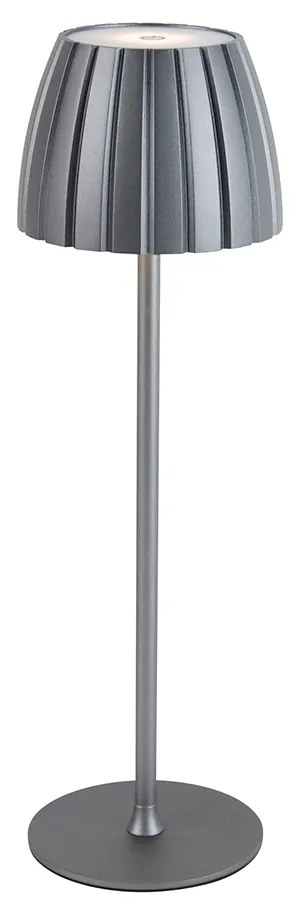 LED Candeeiro de mesa Cinzento 3-níveis de intensidade regulável em Kelvin Recarregável - Dolce Moderno