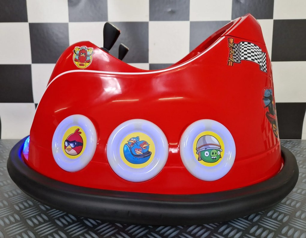Carrinho de choques eletrico para crianças Angry Birds 6 volts Vermelho