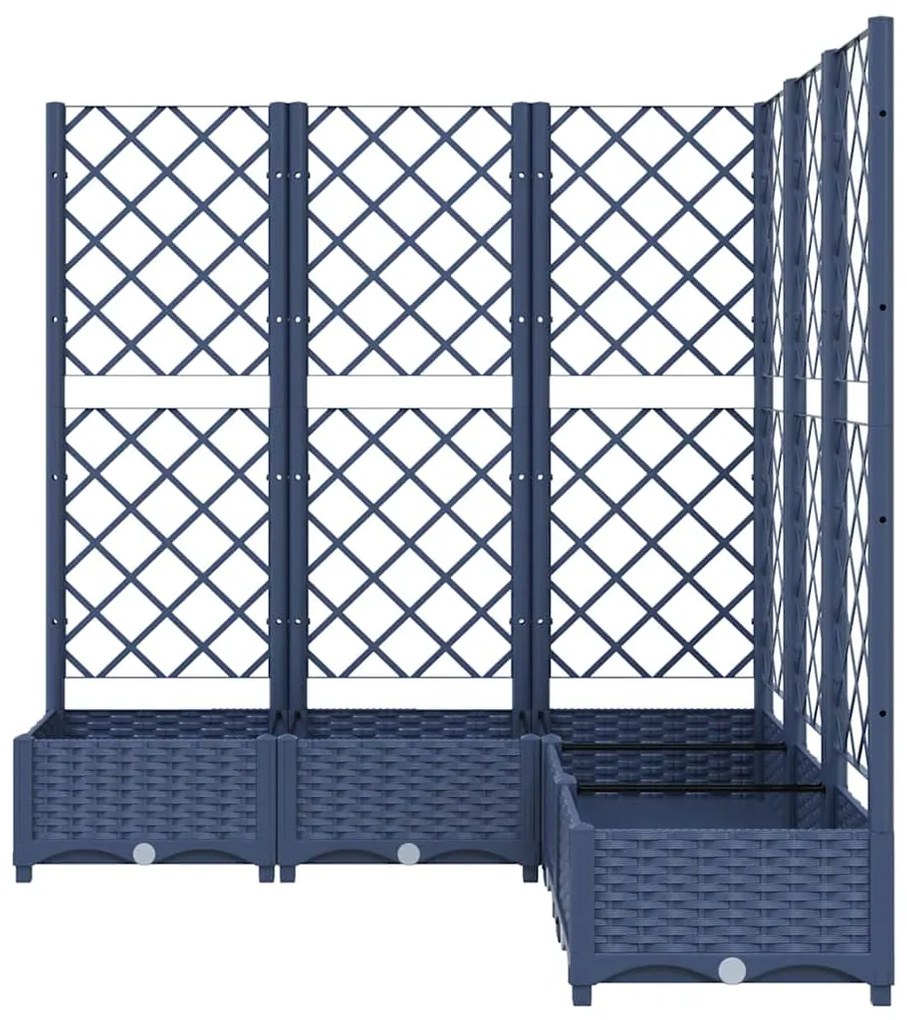 Vaso/floreira jardim c/ treliça 120x120x121,5cm PP cinzento azul