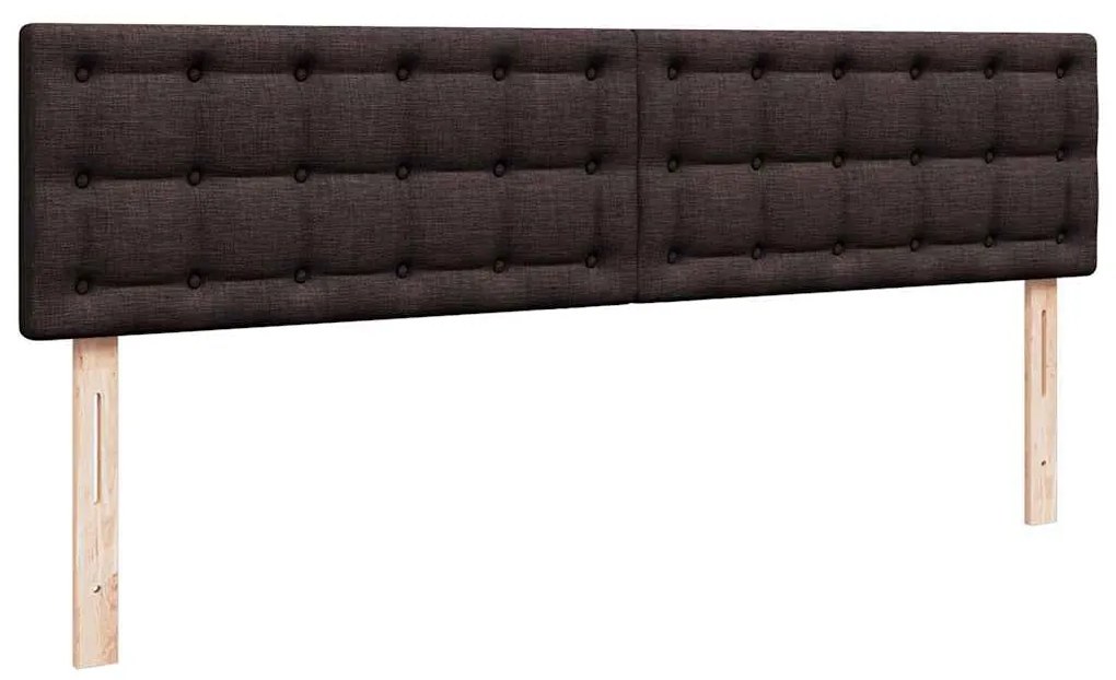 Estrutura de cama otomana com colchão tecido castanho escuro