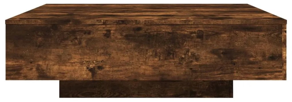 Mesa de centro com luzes LED 100x100x31 cm carvalho fumado