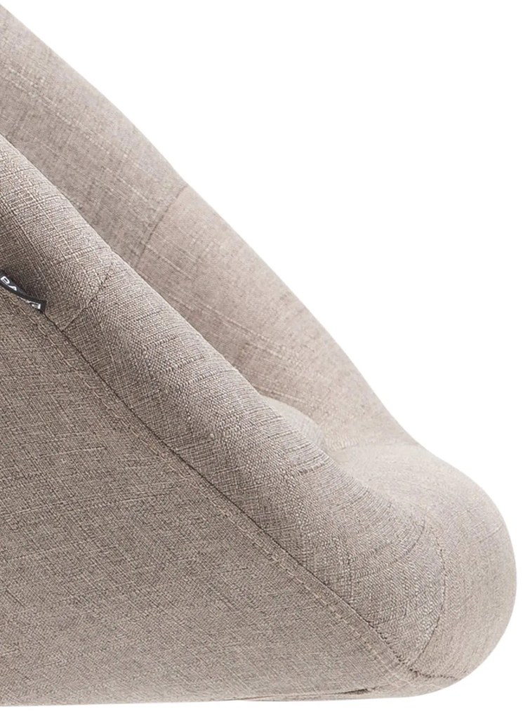 Banco de bar London em tecido e com estrutura preta 65 x 107-128 x 57 cm Castanho acinzentado