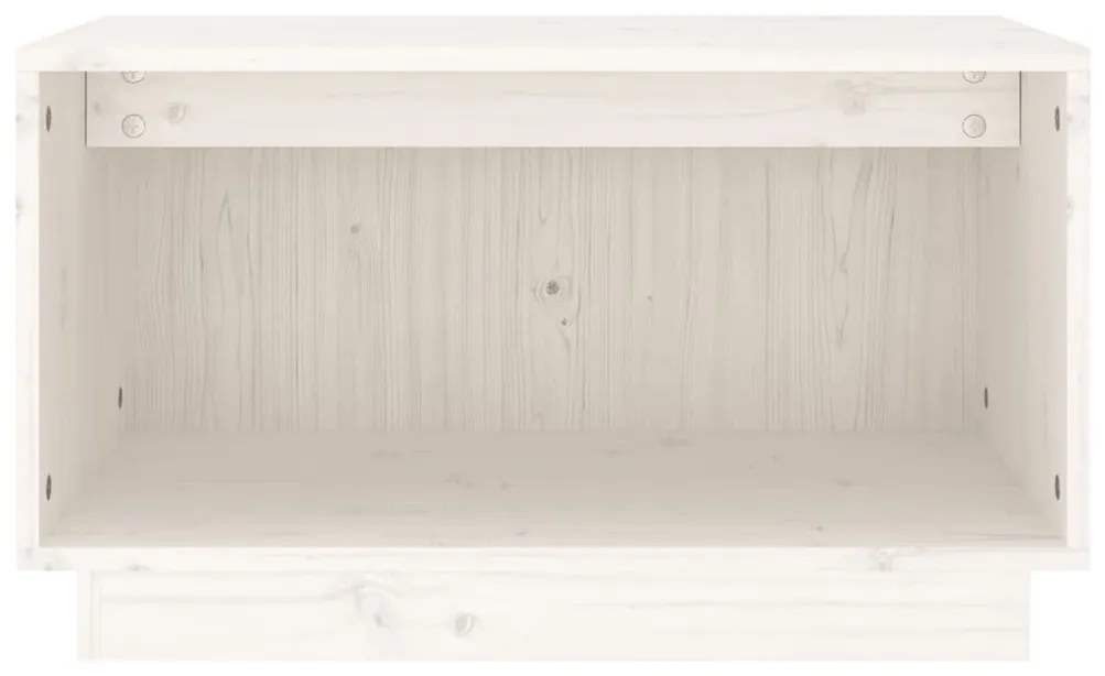 Móvel de TV 60x35x35 cm madeira de pinho maciça branco