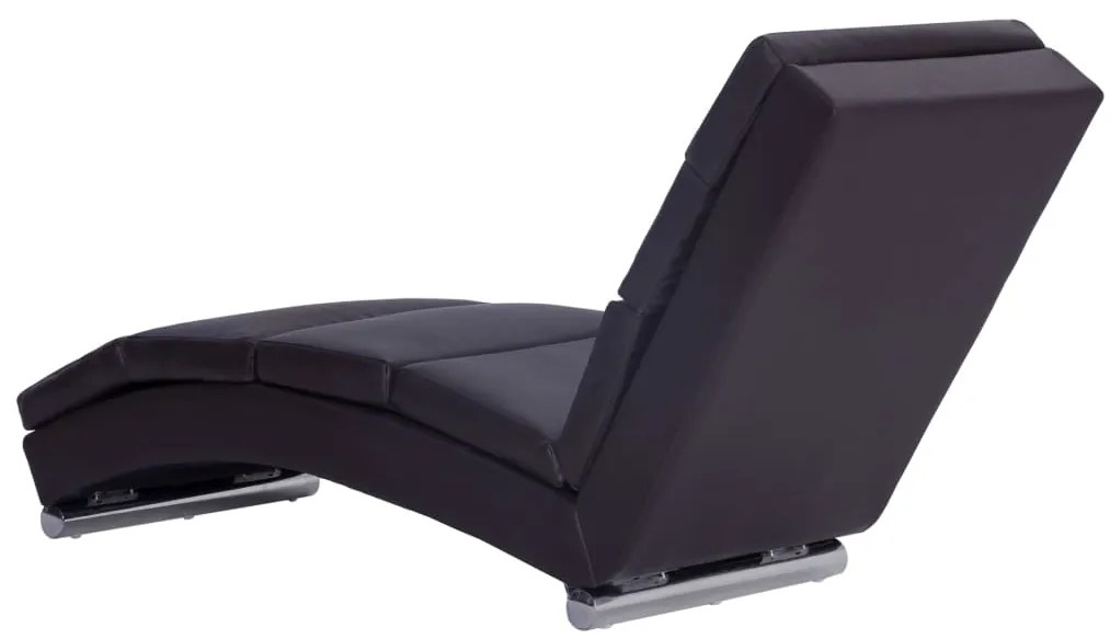 Chaise longue couro artificial castanho