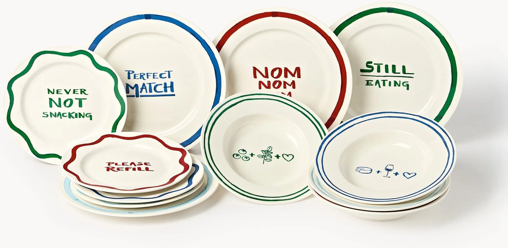 Conjunto de loiça em porcelana com padrão decorativo Tutti, 4 pessoas, conjunto de 12