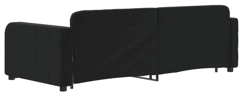 Sofá-cama com gavetão e gavetas 90x200 cm veludo preto