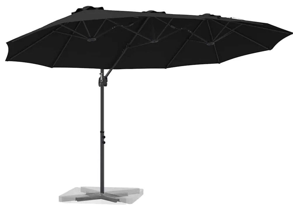 Guarda-sol cantilever de jardim com bloqueio Preto Largo