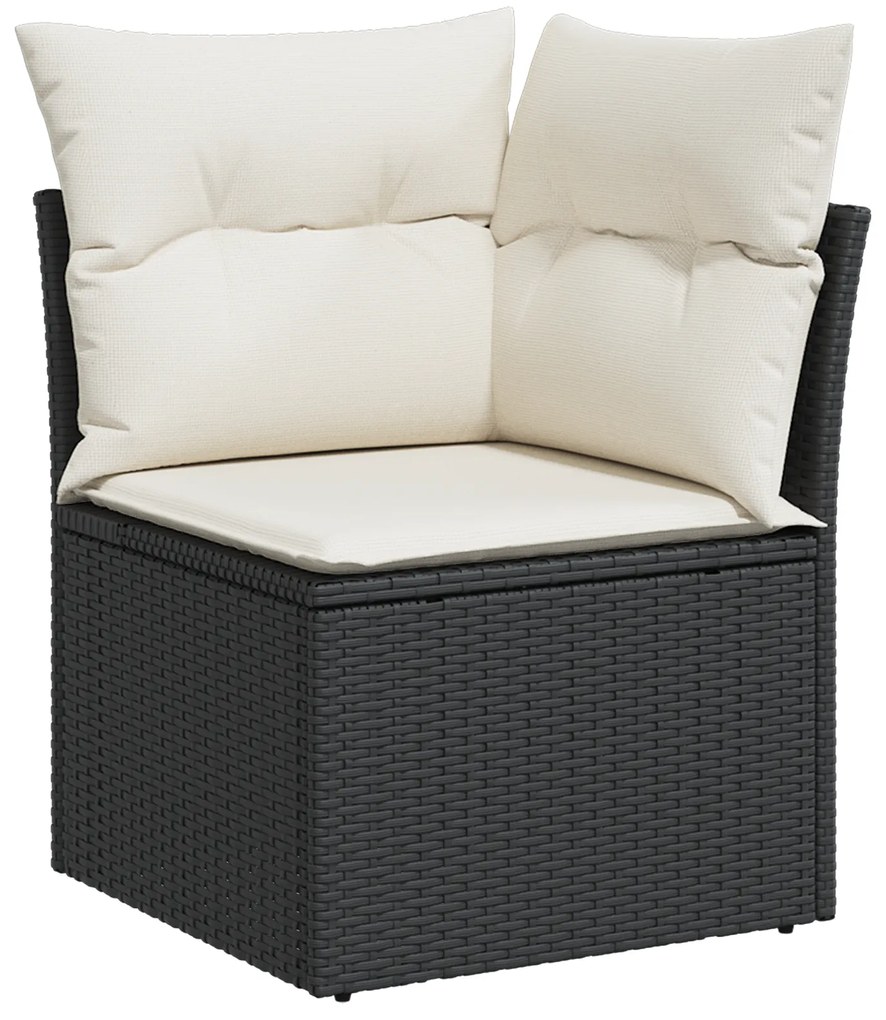 Conjunto de Sofá Jardim 7 peças vidaXL com Almofadas Vime PE Marrom, S
