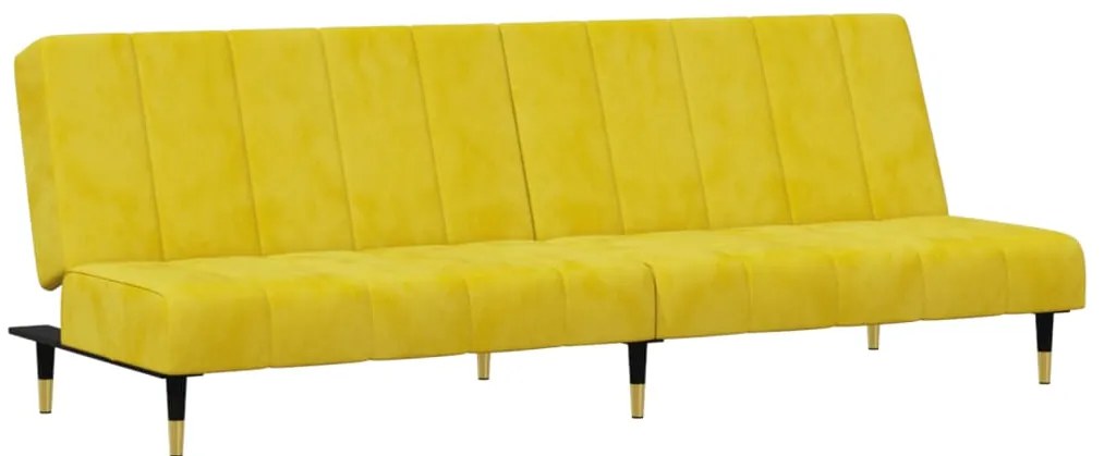 2 pcs conjunto de sofás veludo amarelo