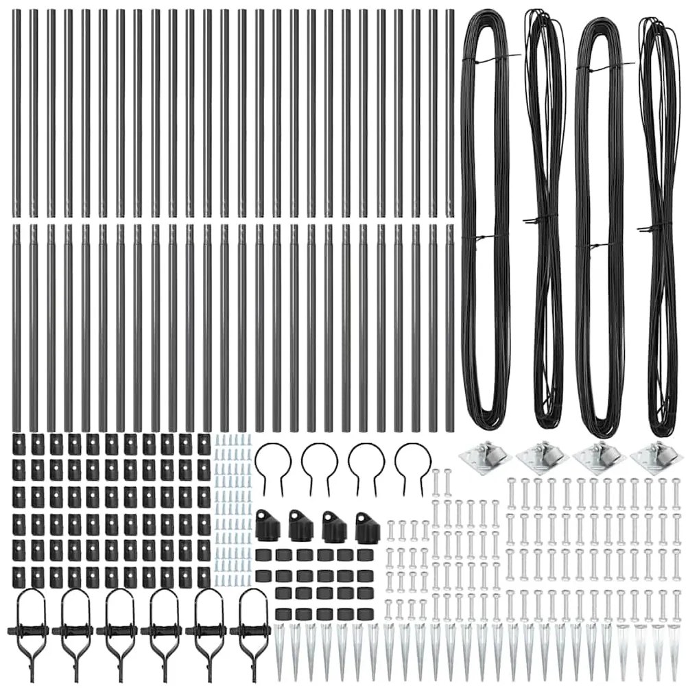 Posts de Cerca com Ponta - 26 peças Ø32 mm, 180 cm, Aço Galvanizado