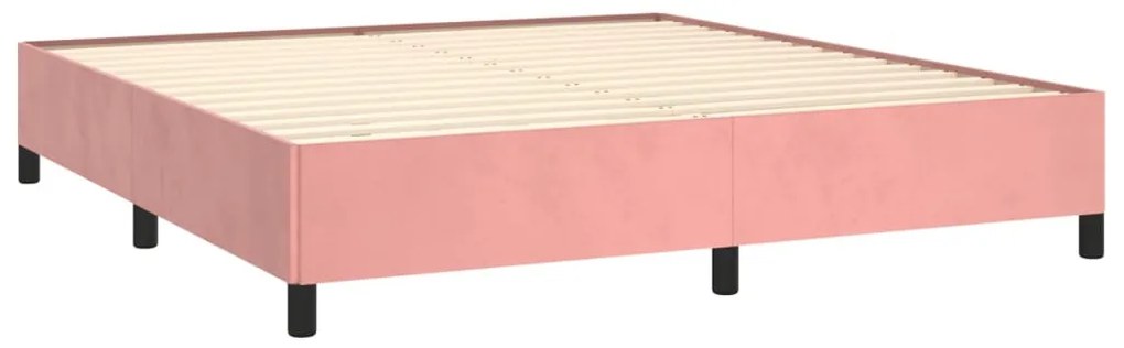 Estrutura de cama 160x200 cm veludo rosa
