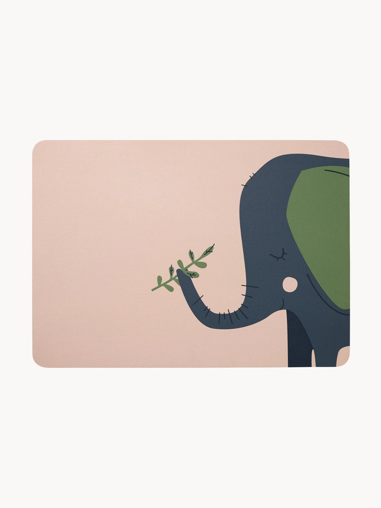 Individuais de mesa Leo Emma Elefant, conjunto de 2