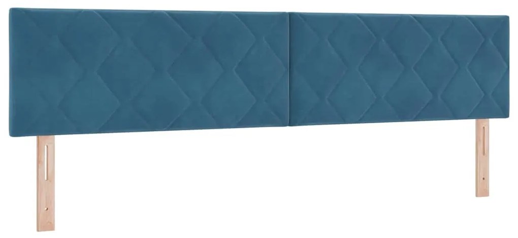 Cama Box Spring com Colchão Azul Escuro 200x200 cm Veludo