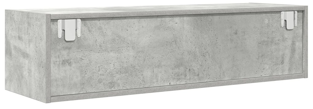Armário para TV Cinza Concreto 100x31x25,5 cm Madeira Engenharia