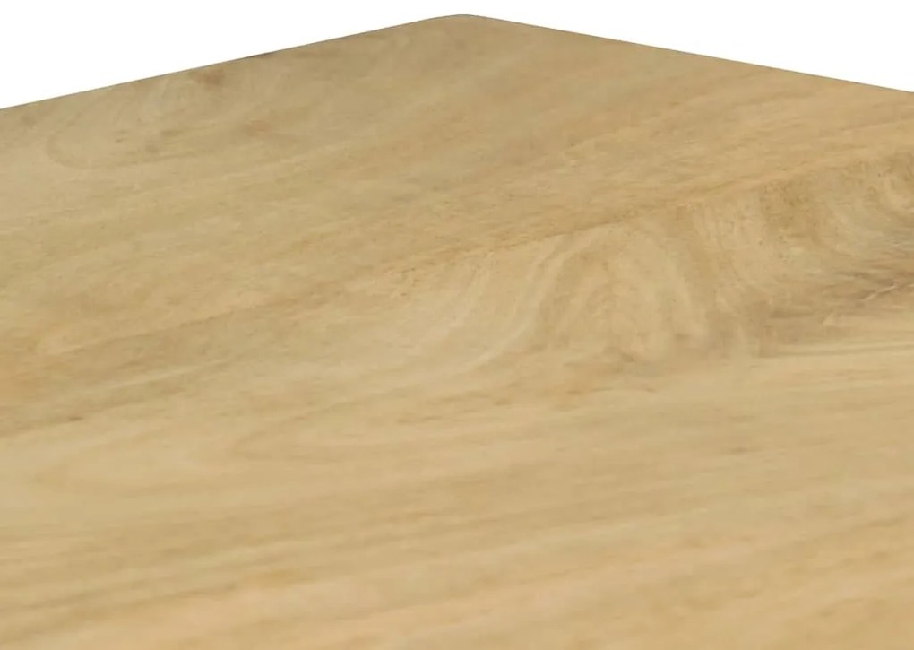 Mesa de jantar 115x55x76 cm madeira de mangueira maciça e aço