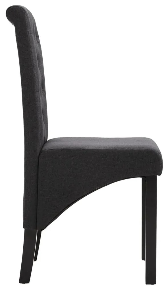 Cadeiras de jantar 4 pcs tecido cinzento-escuro