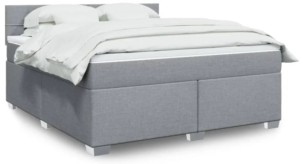 vidaXL Cama com molas/colchão 180x200 cm tecido cinzento-claro