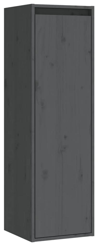 Móveis de TV 4 pcs madeira de pinho maciça cinzento