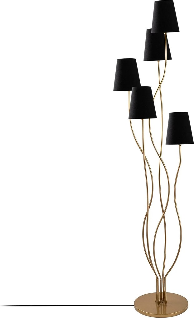 Candeeiro de Pé Bonibon – Ouro e Preto – 44 x 44 x 160 cm