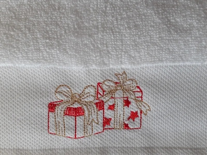 30x30 cm - 1 toalha bordada 100% algodão 500 gr./m2: Natal presentes