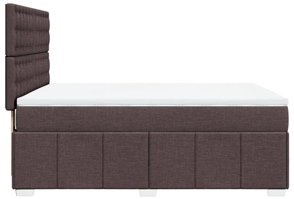 Cama com molas/colchão 140x200 cm tecido castanho-escuro