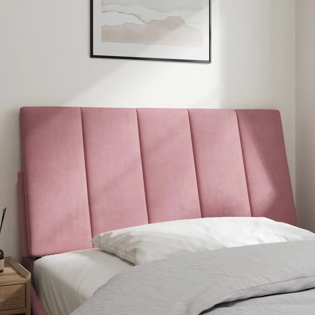 Almofadão de cabeceira 100 cm veludo rosa