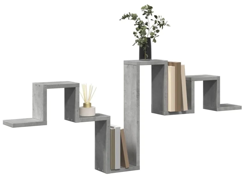 Estante de parede 104,5x10x43cm derivados madeira cinza cimento