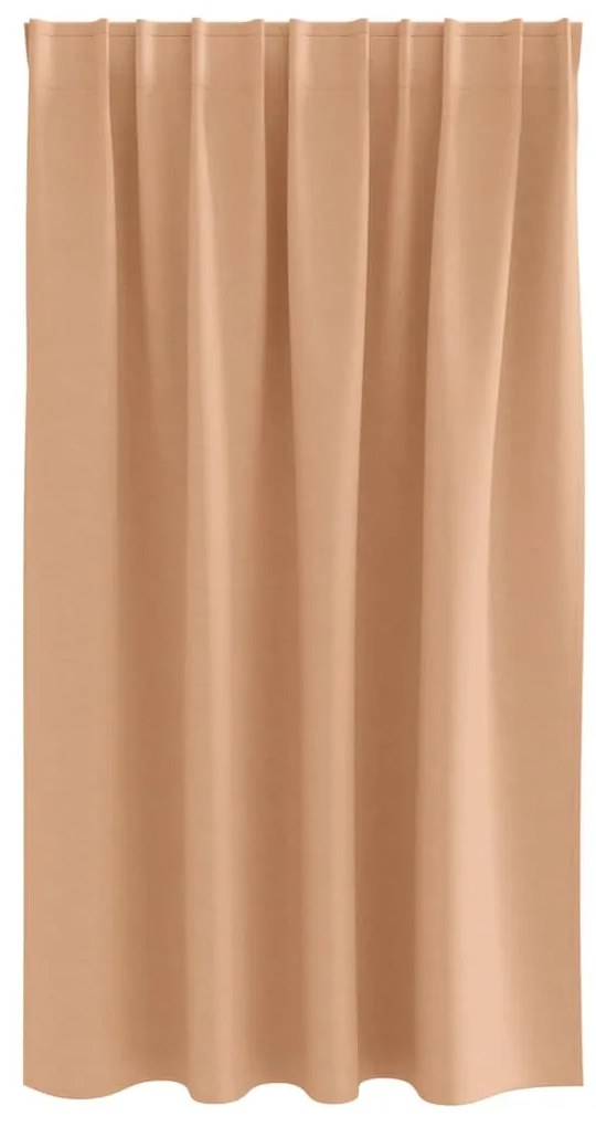 Cortinas 2 pcs Castanho-claro 140 x 140 cm Poliéster