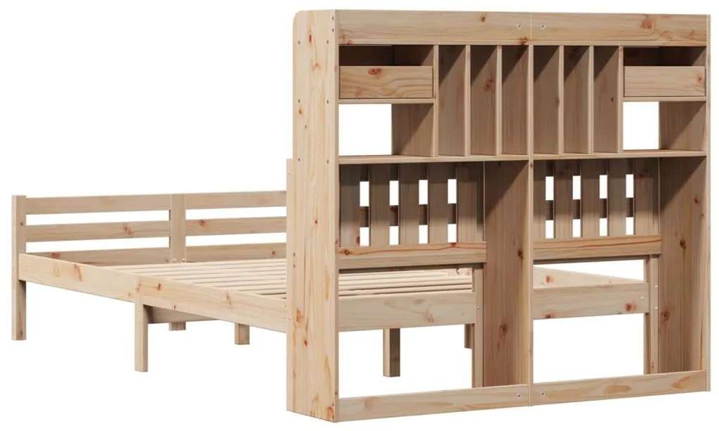 Cama com estante sem colchão 135x190 cm pinho maciço