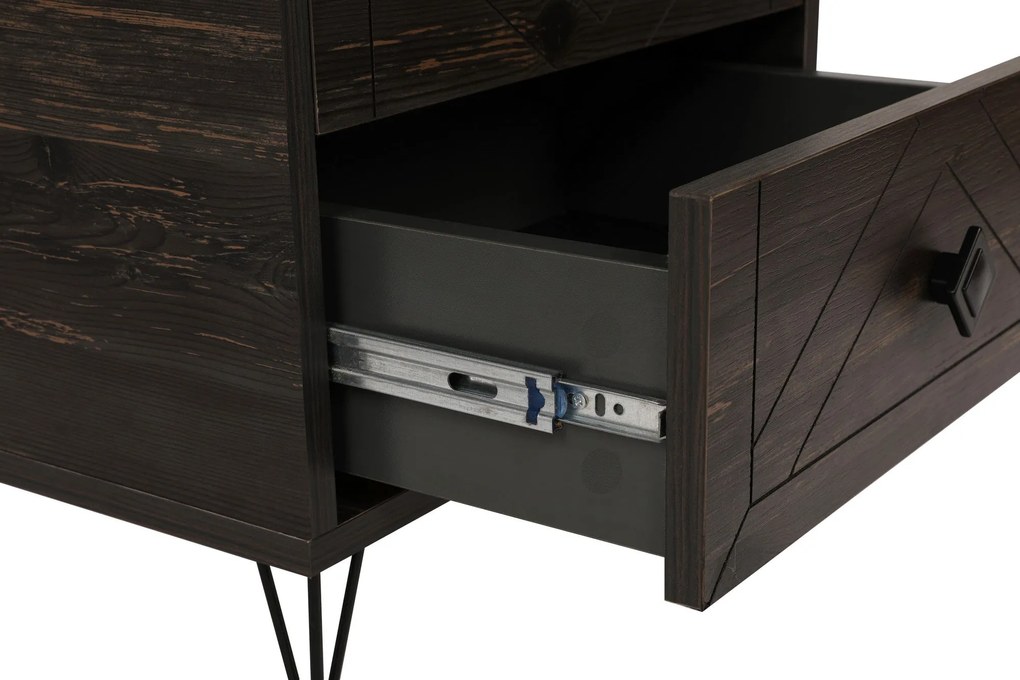 Mesa de Cabeceira Luna – Castanho Escuro – 50x55x40 cm