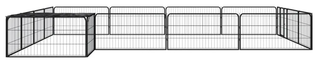 Parque p/ cães c/ 16 painéis 100x50 cm aço revestido a pó preto