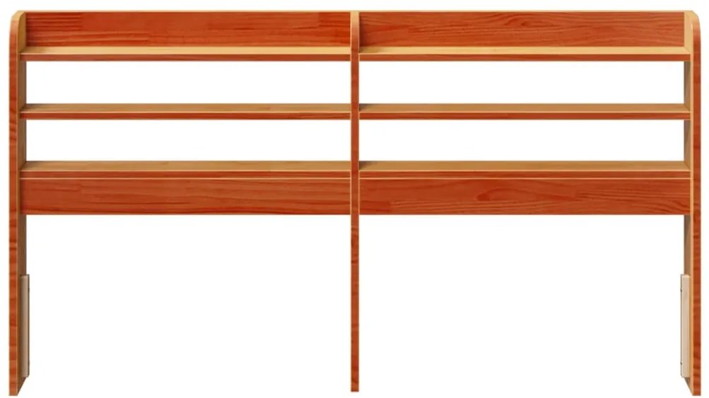 Cabeceira com prateleiras 140 cm pinho maciço castanho-mel