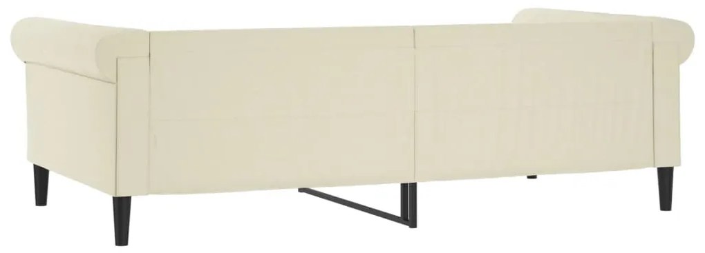 Sofá-cama 100x200 cm couro artificial cor creme